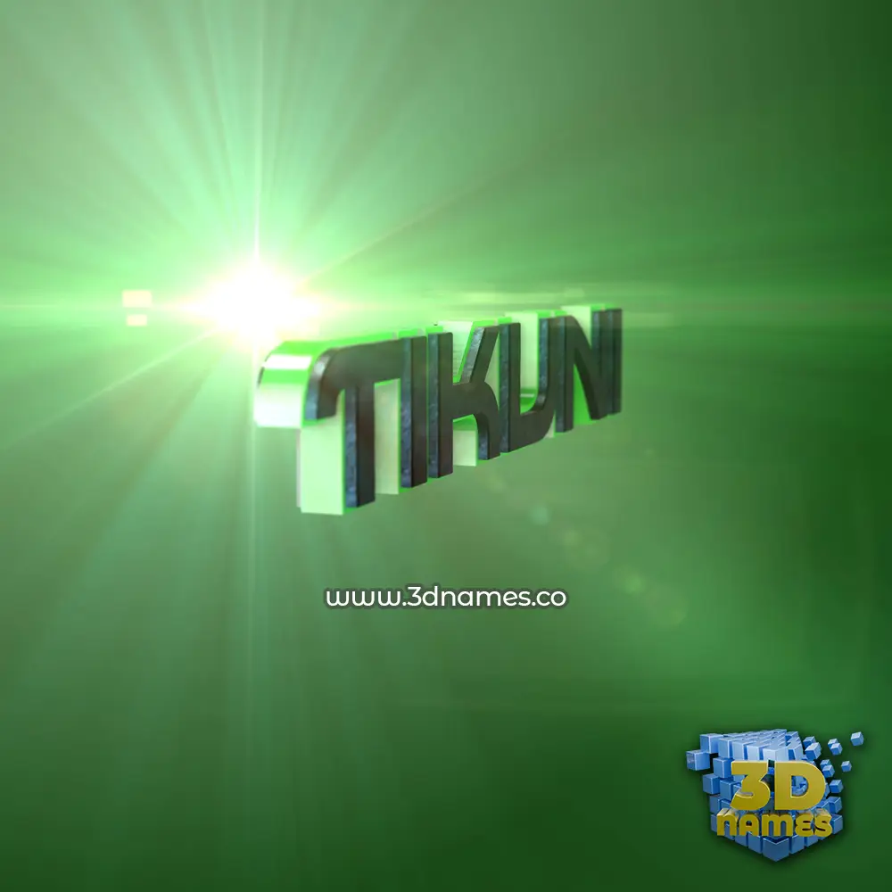 tikuni in Green Light style - 3D name wallpaper