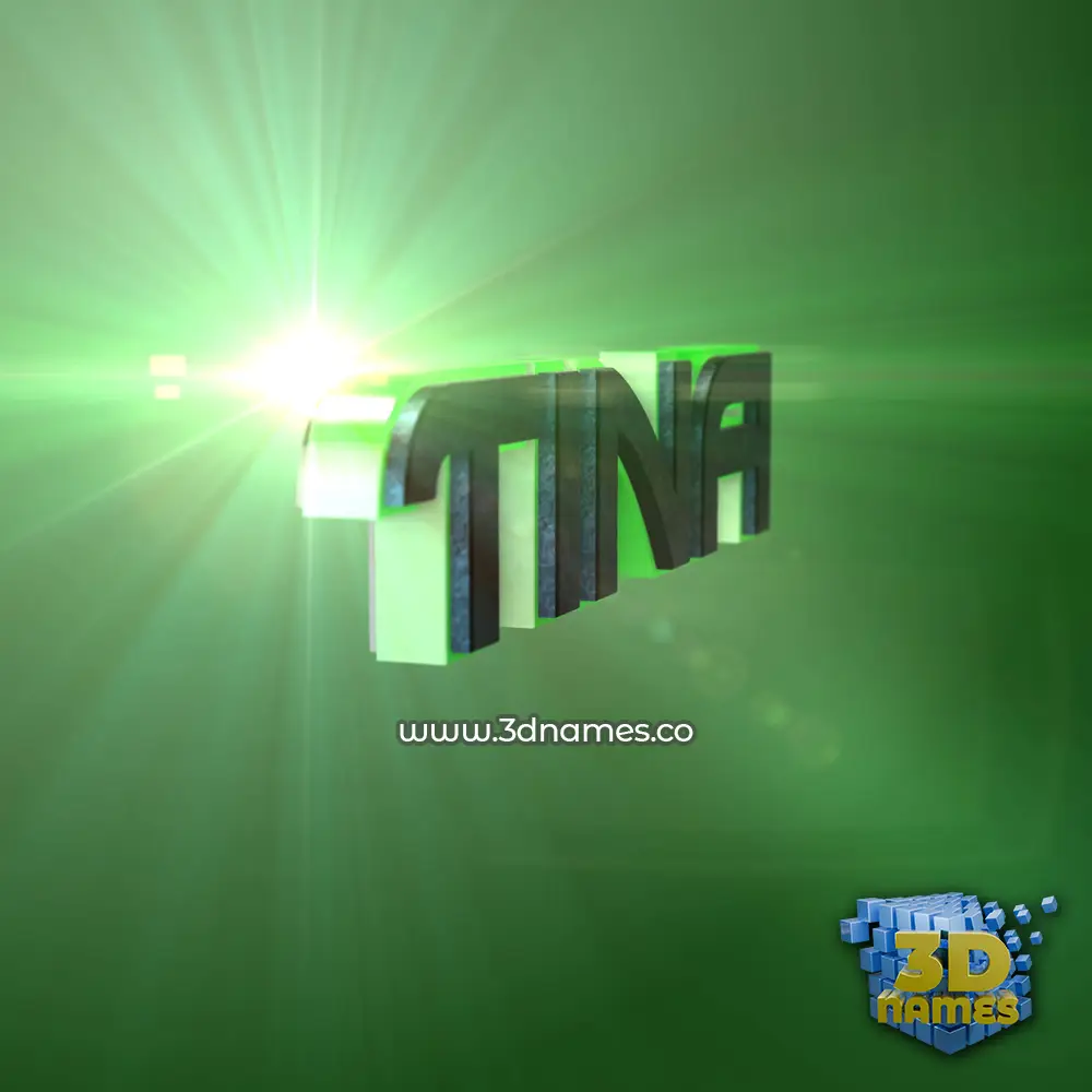 tina in Green Light style - 3D name wallpaper