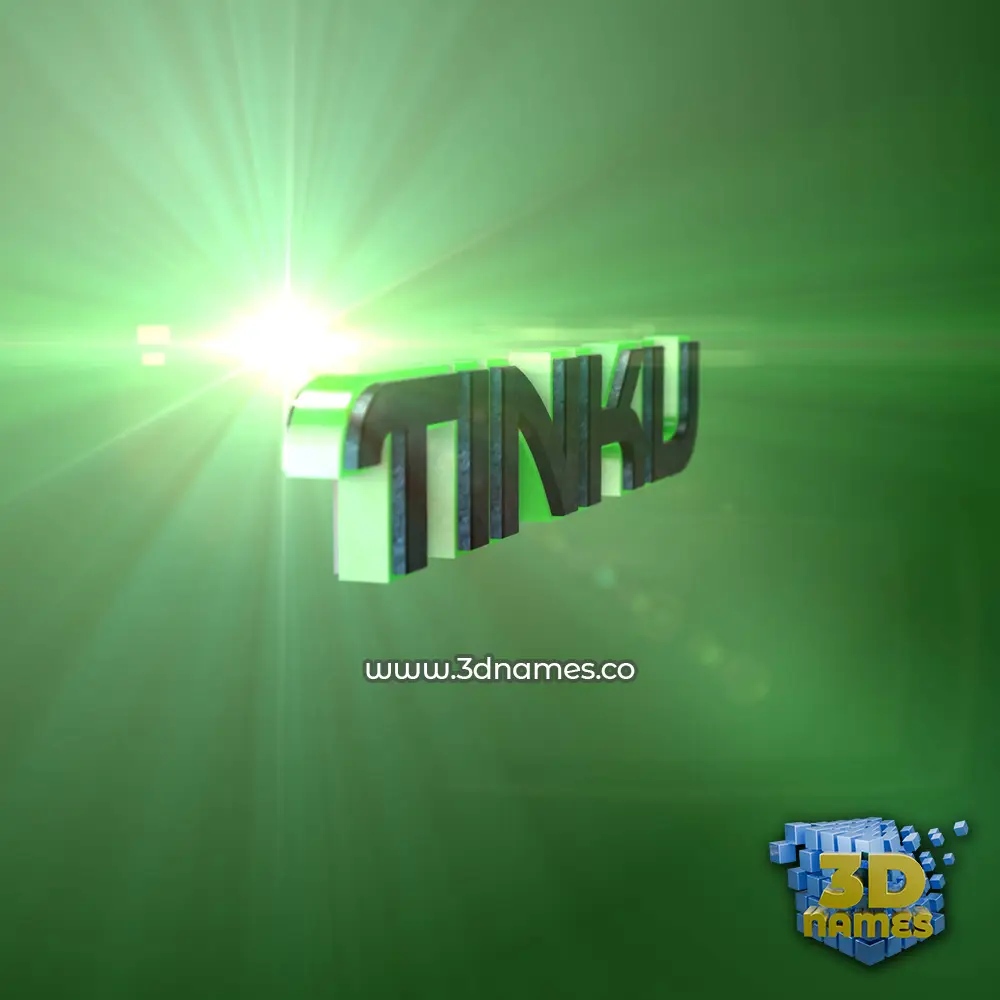 tinku in Green Light style - 3D name wallpaper