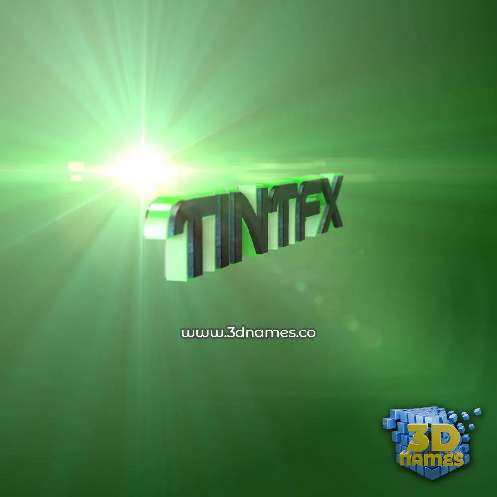 tintfx in Green Light style - 3D name wallpaper