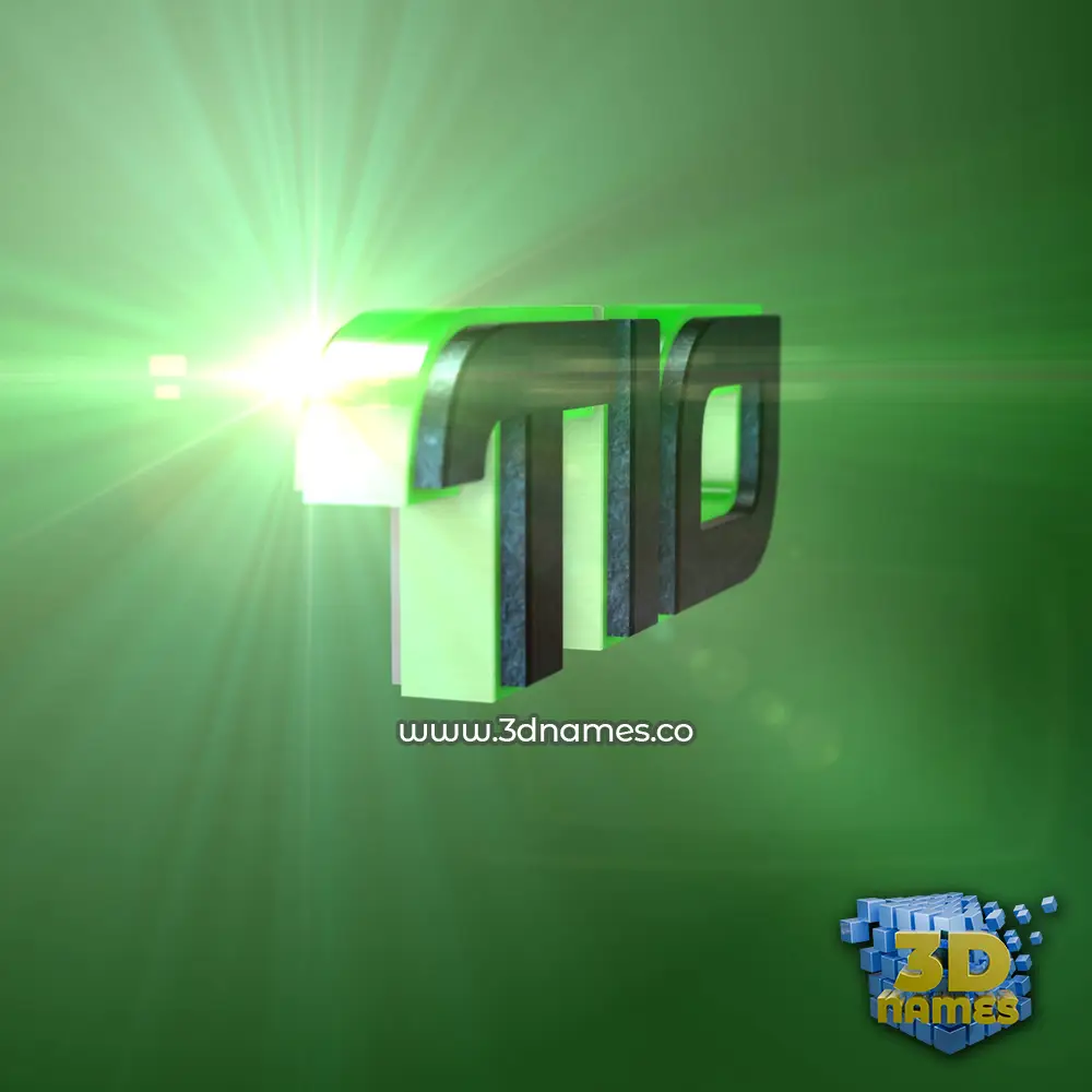 tio in Green Light style - 3D name wallpaper