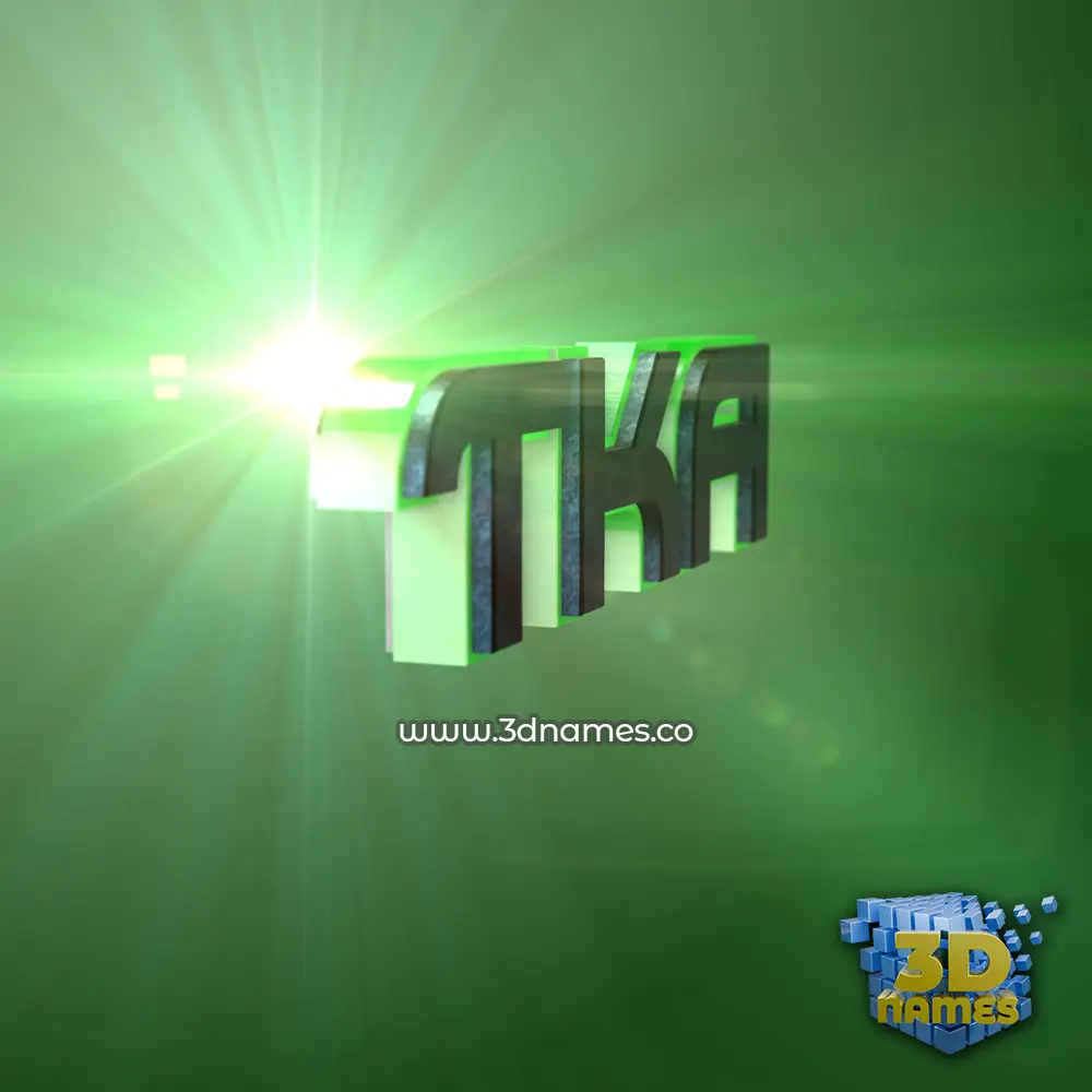 tka in Green Light style - 3D name wallpaper