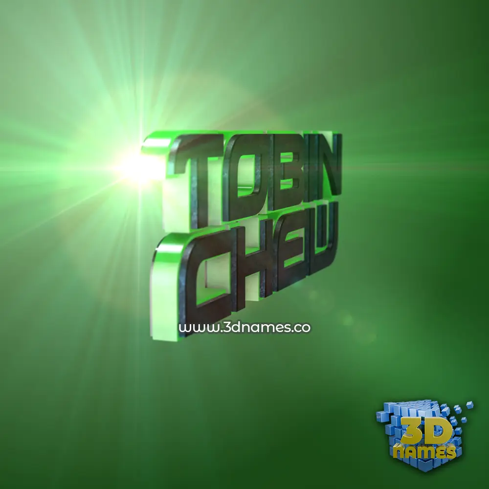 tobin chew in Green Light style - 3D name wallpaper