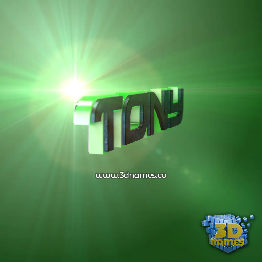 tony in Green Light style - 3D name wallpaper