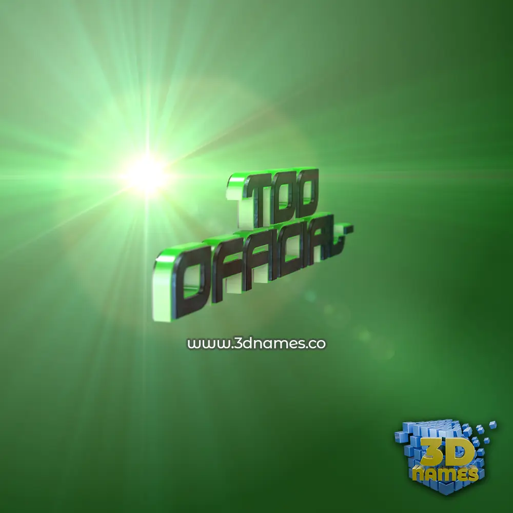 too official- in Green Light style - 3D name wallpaper