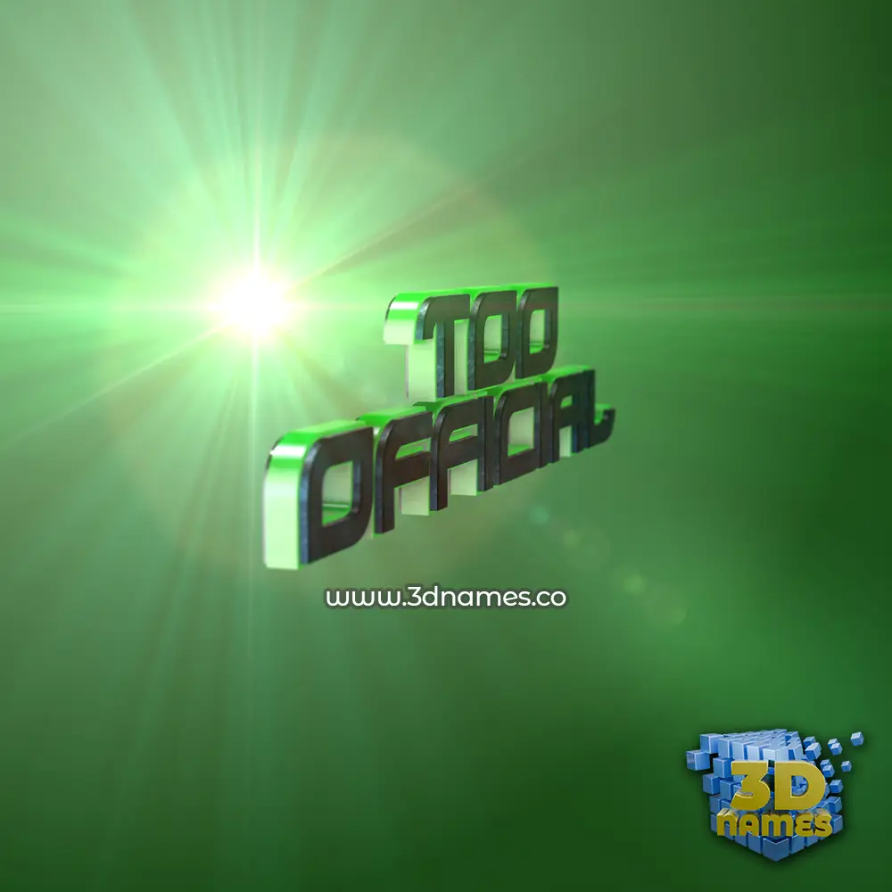 too official in Green Light style - 3D name wallpaper