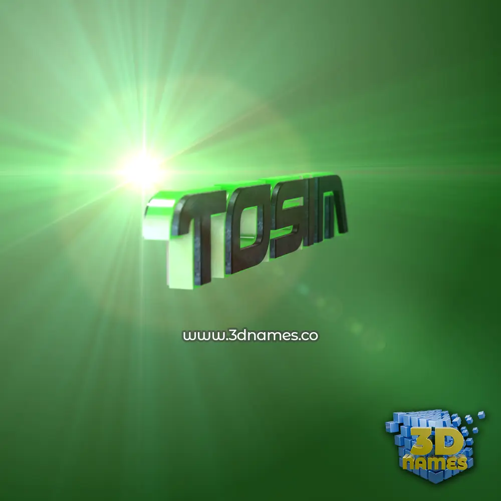 tosim in Green Light style - 3D name wallpaper