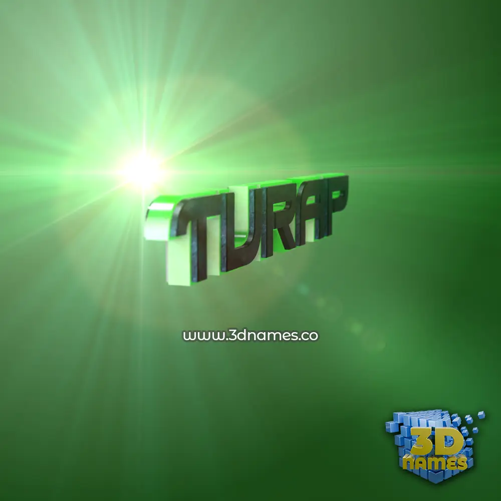 turap in Green Light style - 3D name wallpaper