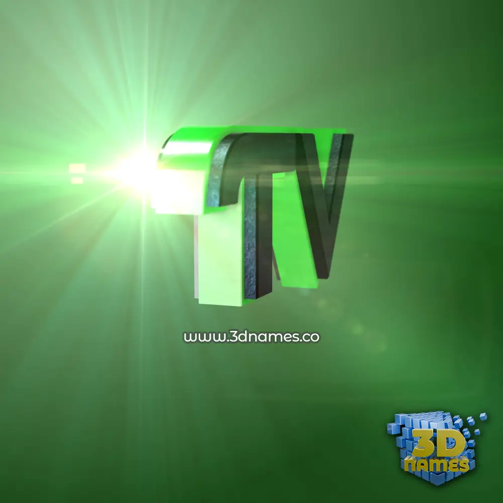 tv in Green Light style - 3D name wallpaper