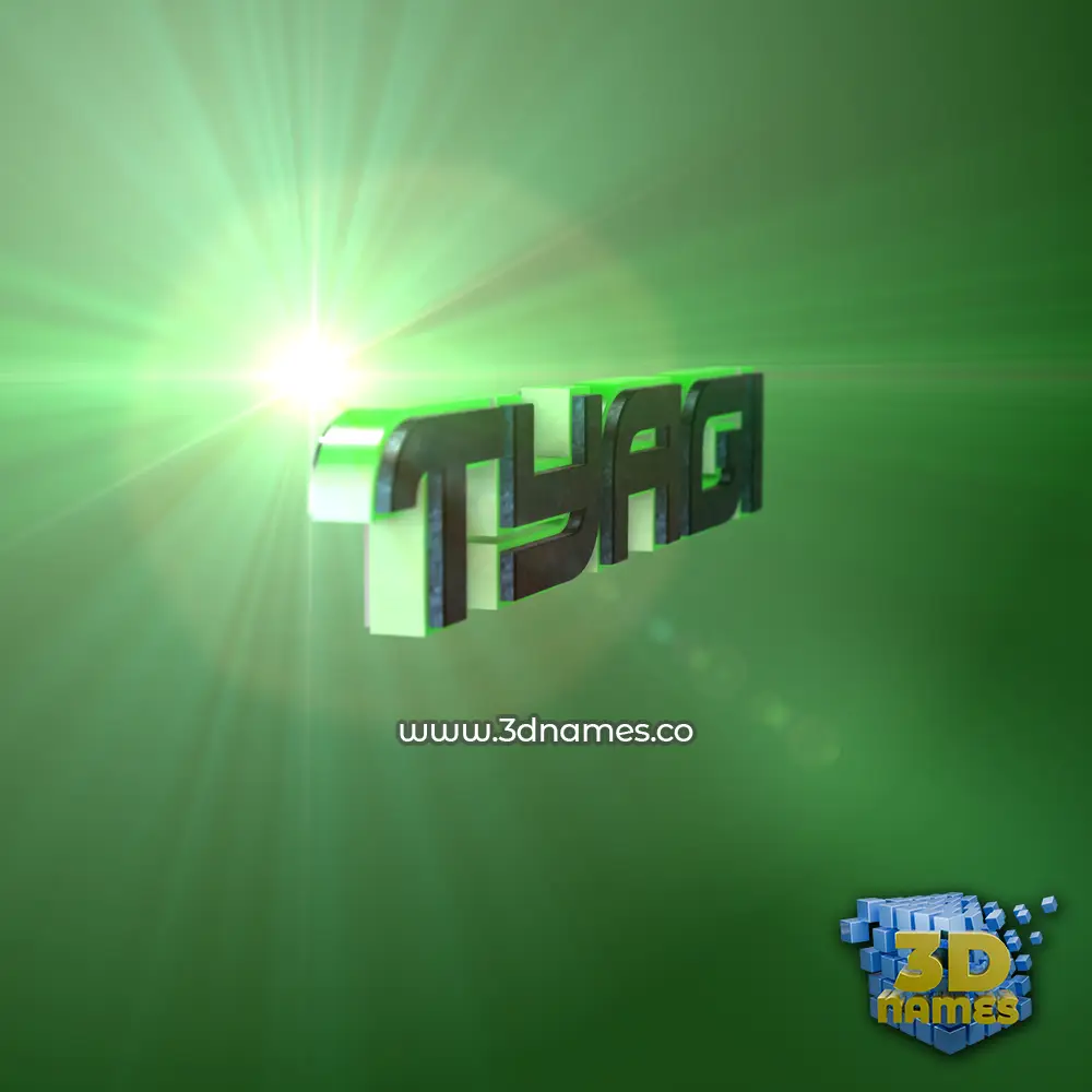 tyagi in Green Light style - 3D name wallpaper