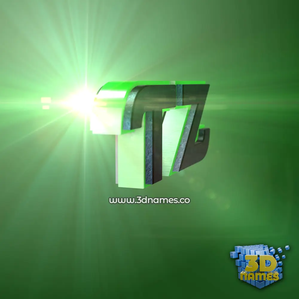 tz in Green Light style - 3D name wallpaper