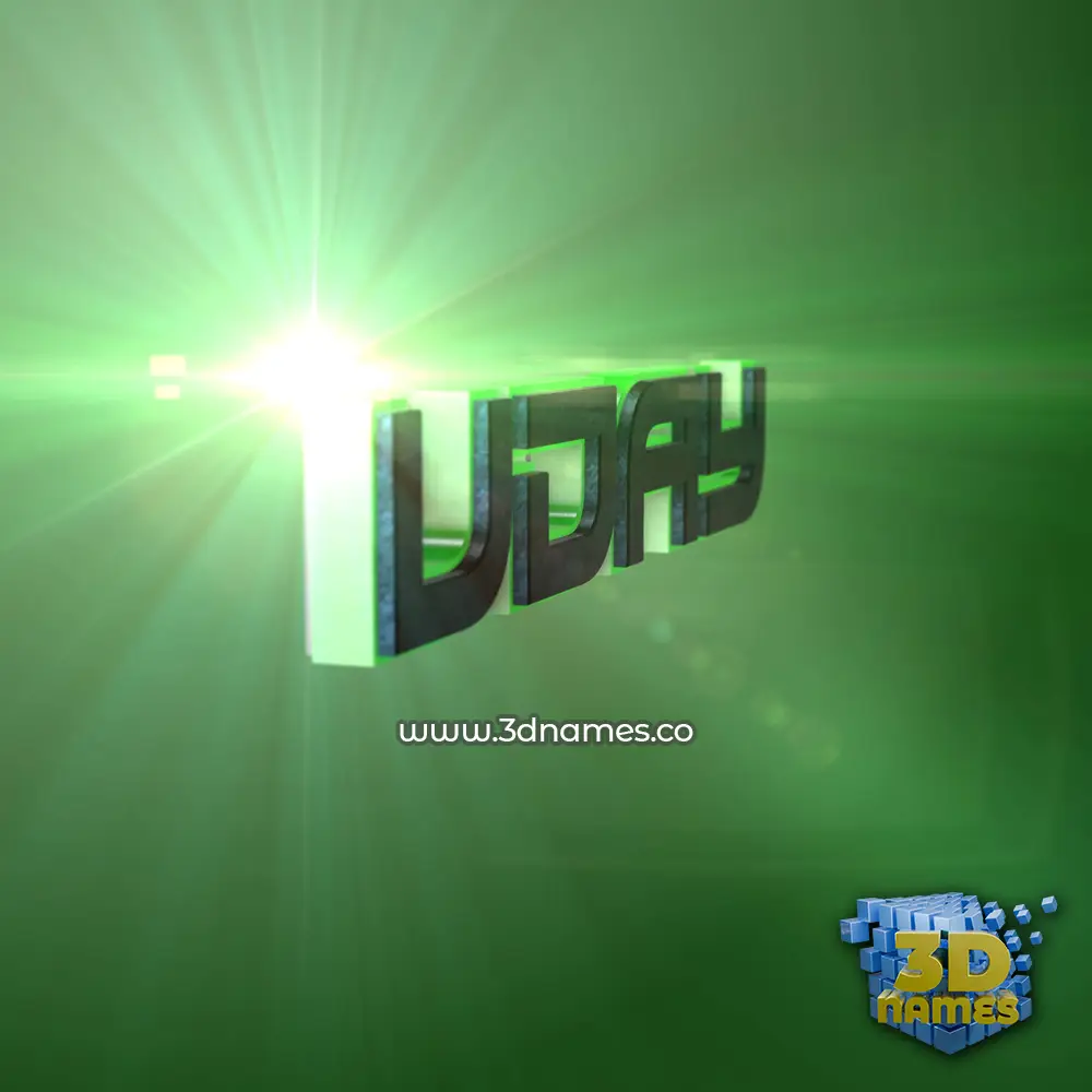 uday in Green Light style - 3D name wallpaper