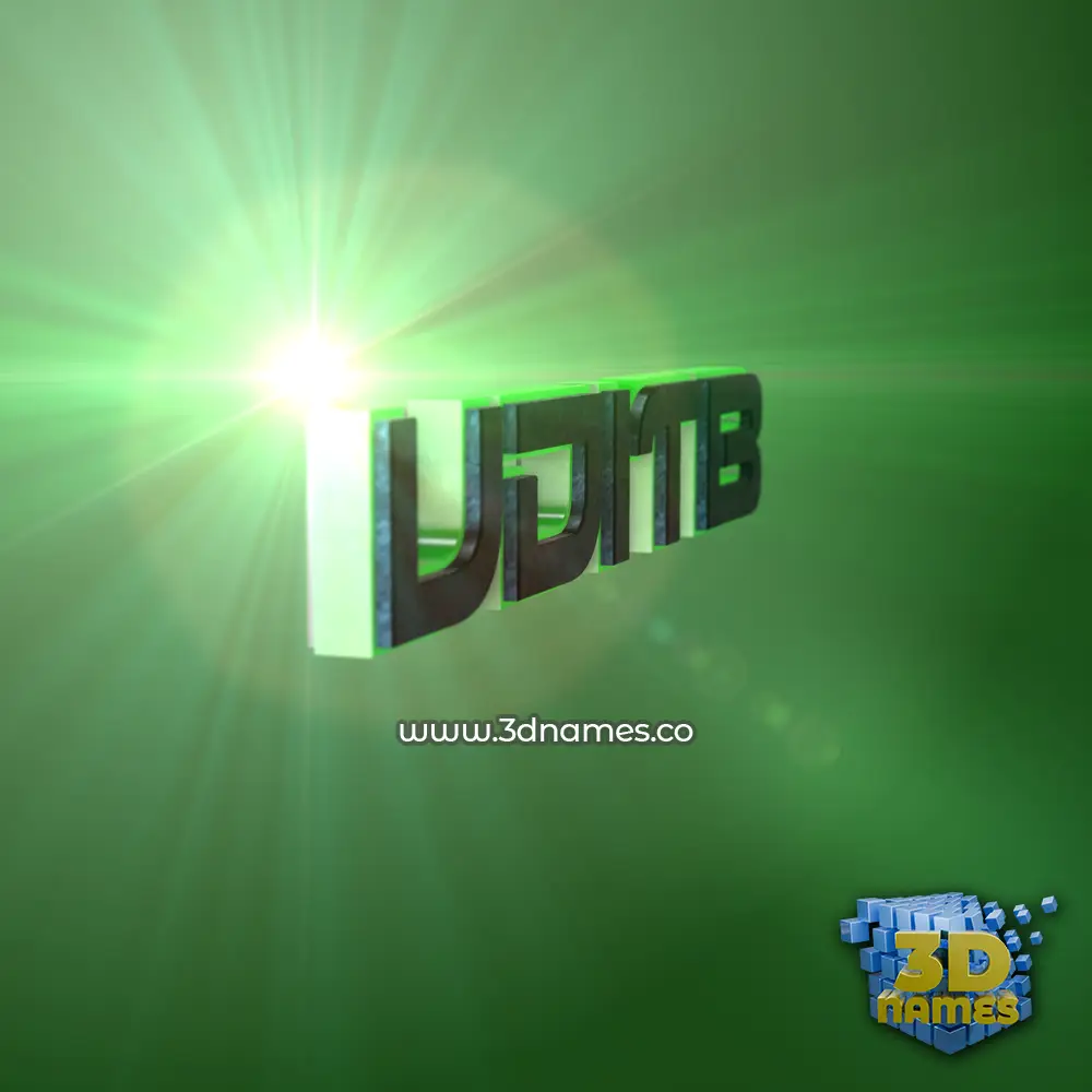 uditb in Green Light style - 3D name wallpaper