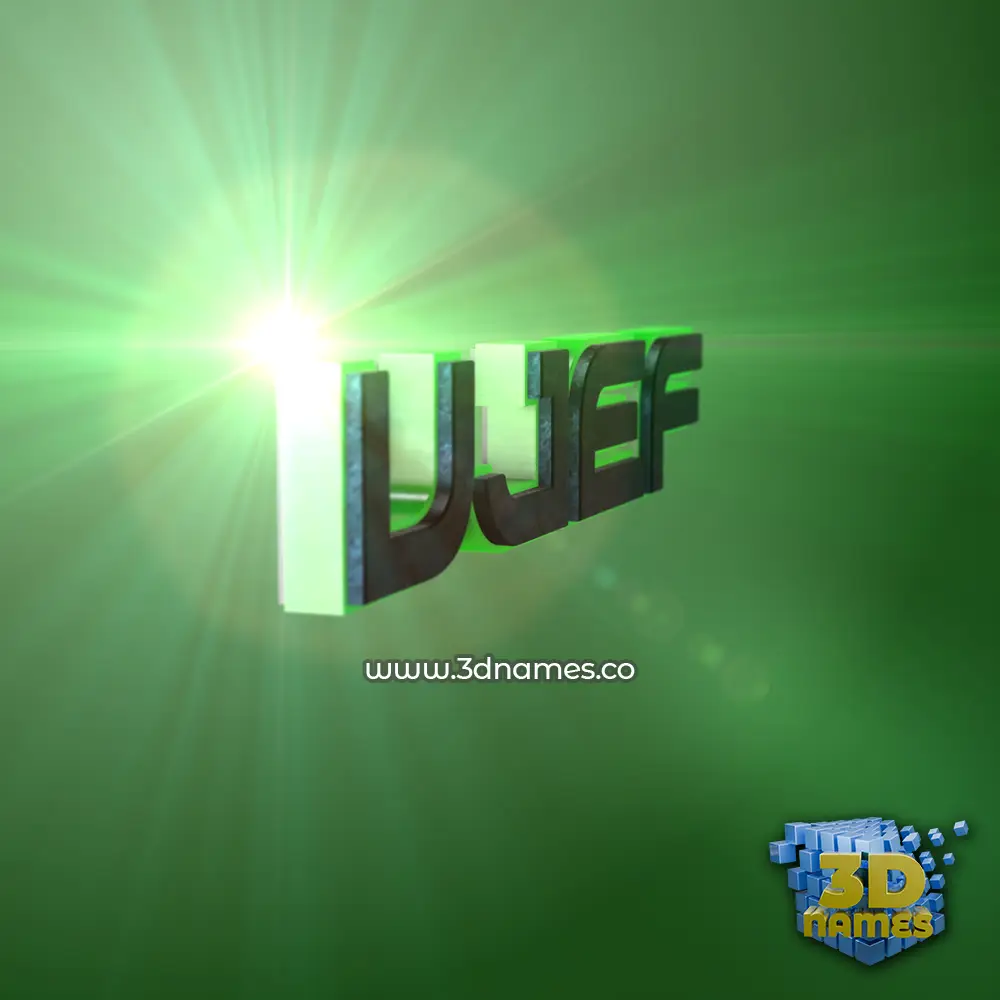 ujef in Green Light style - 3D name wallpaper