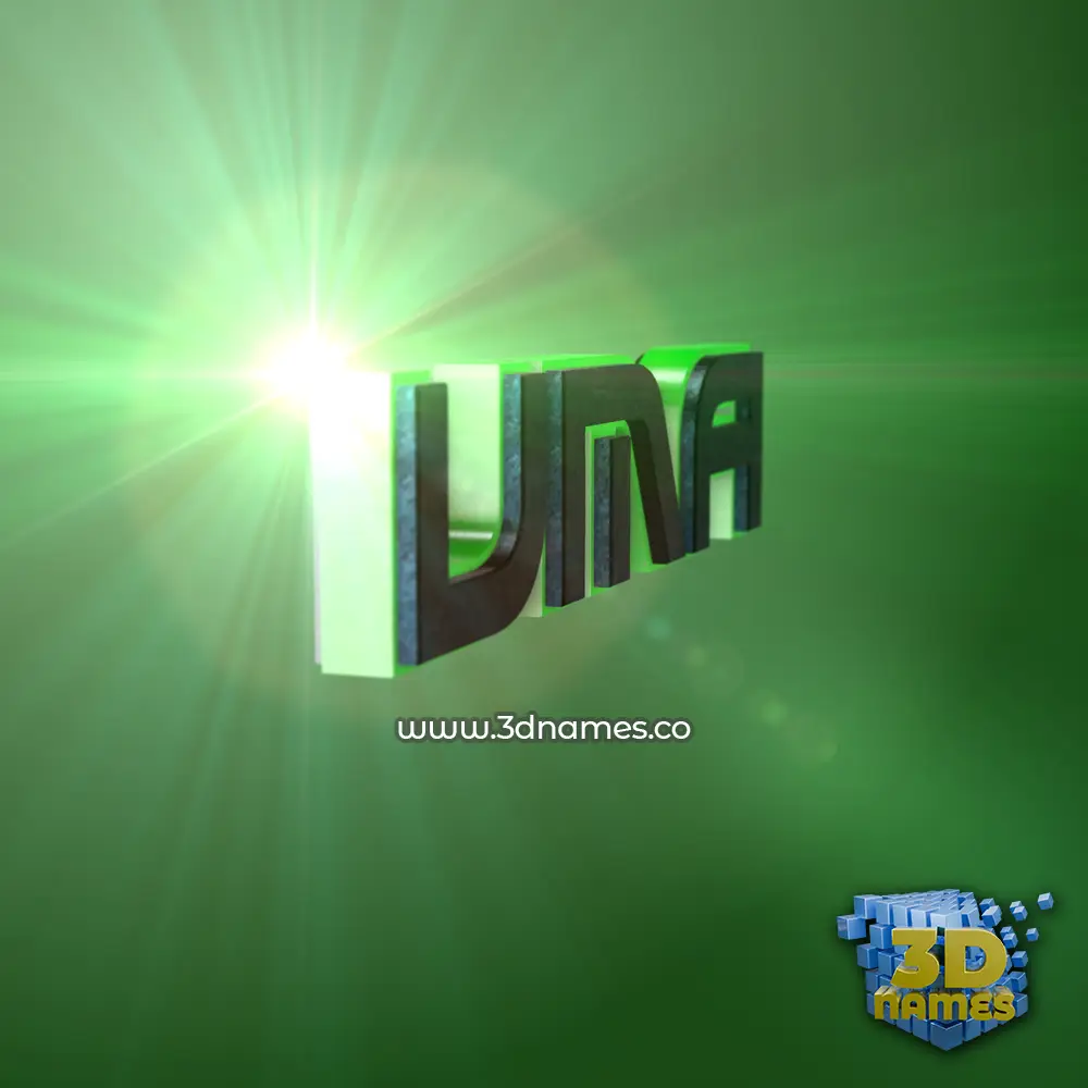 uma in Green Light style - 3D name wallpaper
