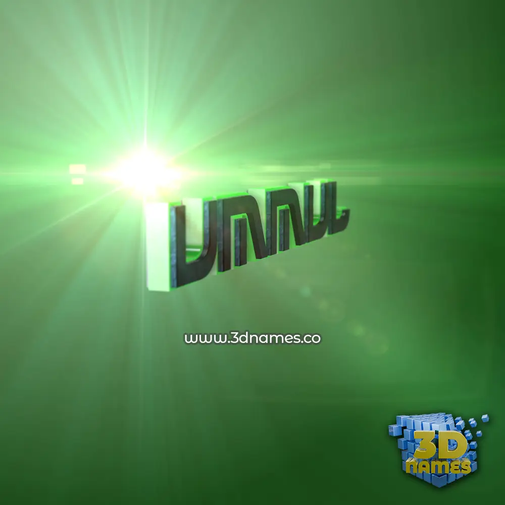 ummul in Green Light style - 3D name wallpaper