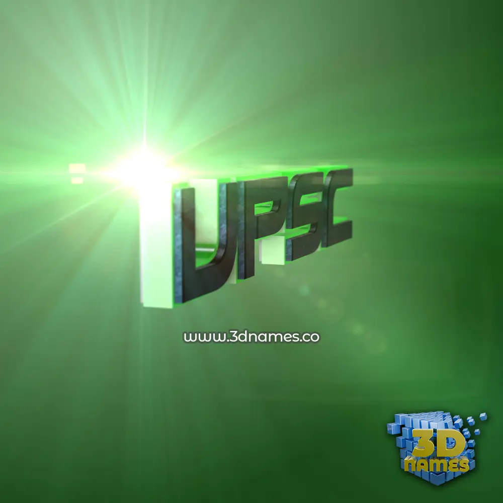 upsc in Green Light style - 3D name wallpaper