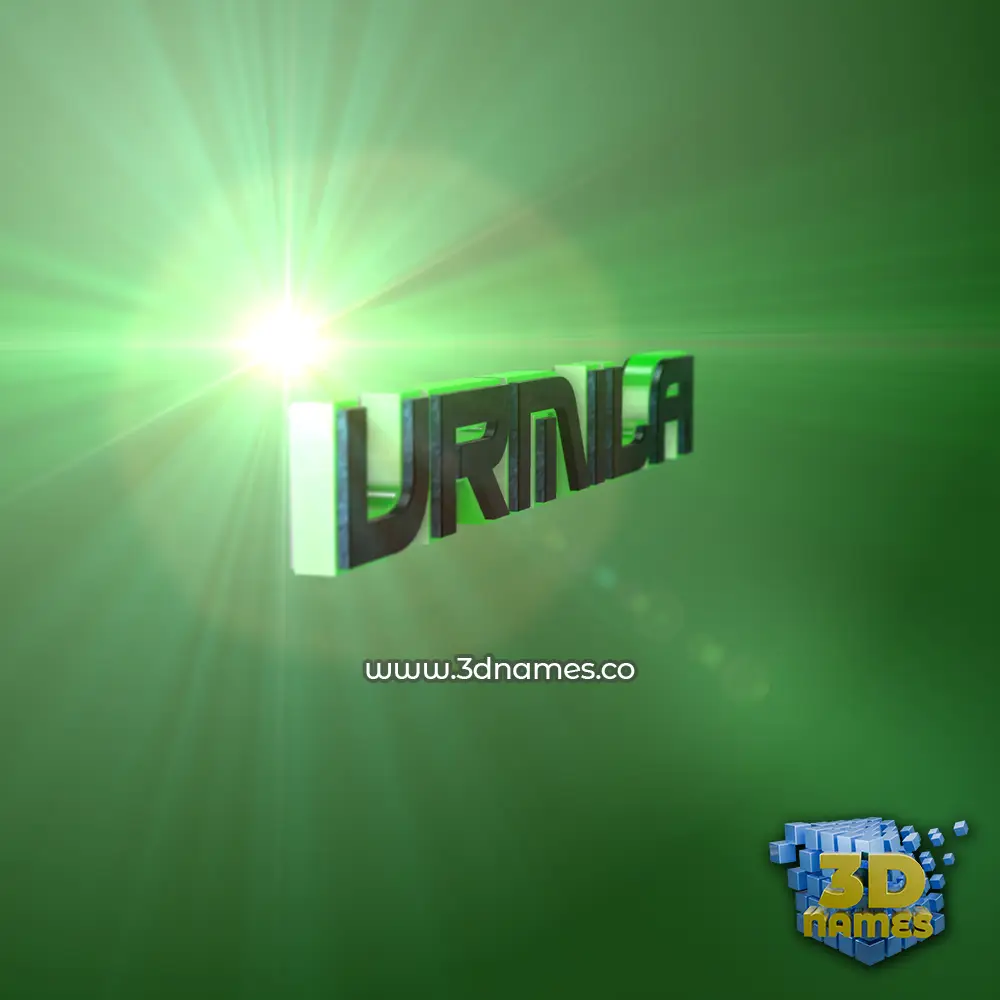 urmila in Green Light style - 3D name wallpaper