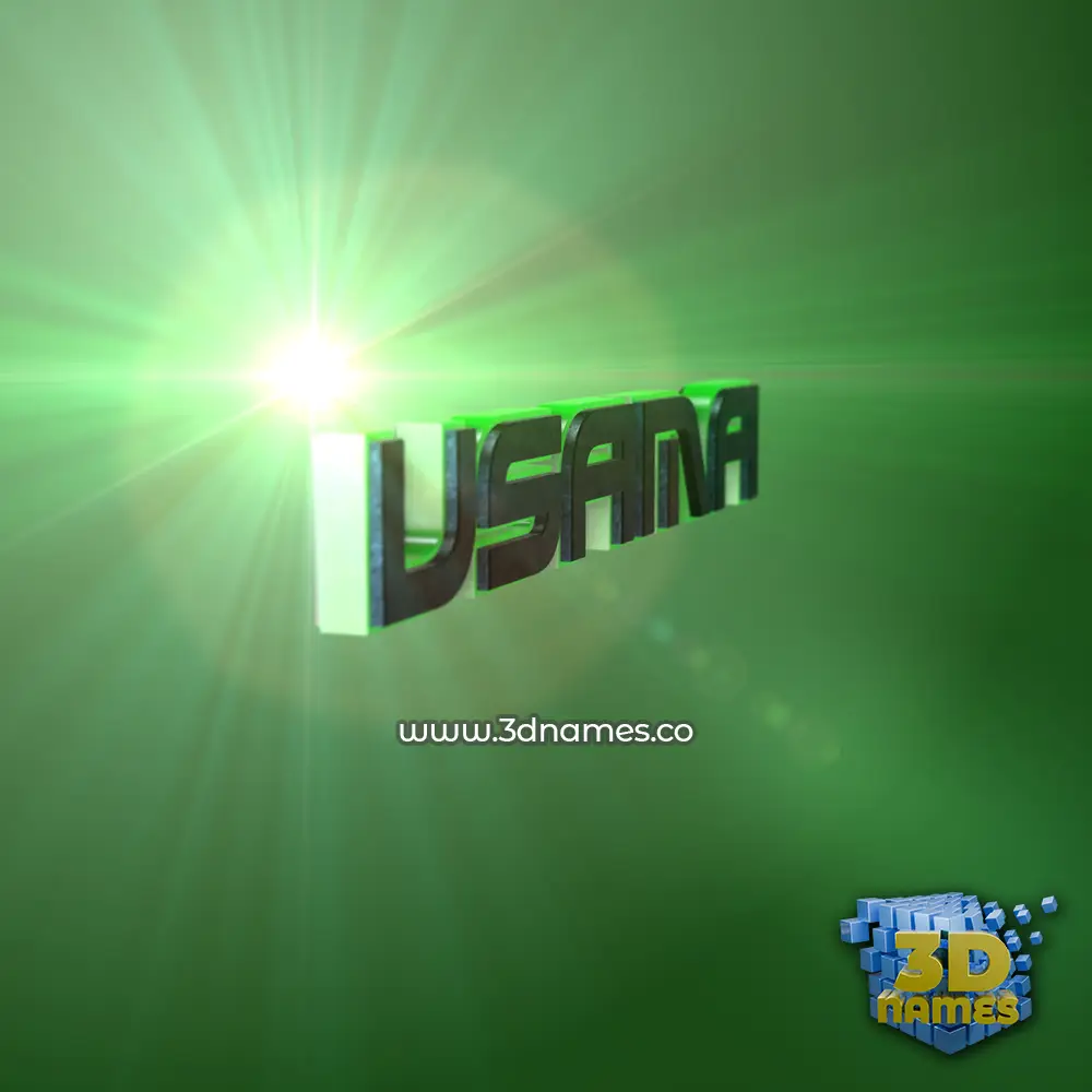 usama in Green Light style - 3D name wallpaper