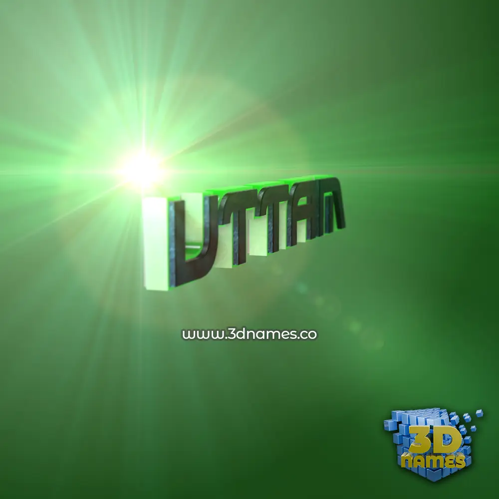 uttam in Green Light style - 3D name wallpaper