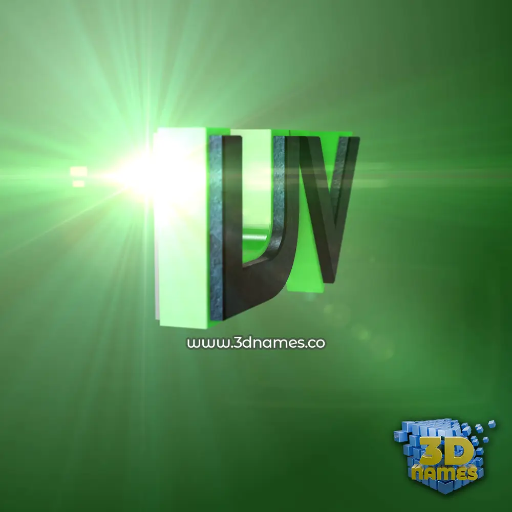 uv in Green Light style - 3D name wallpaper
