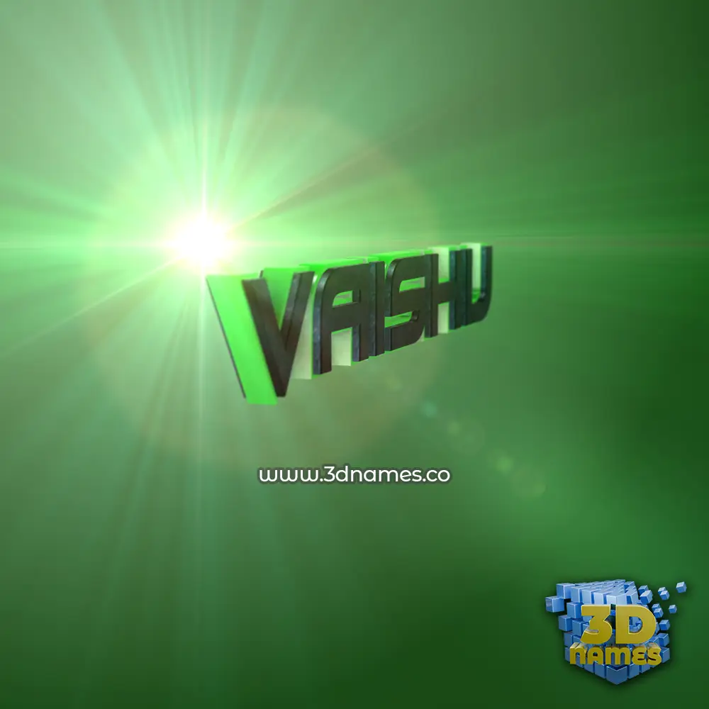 vaishu in Green Light style - 3D name wallpaper