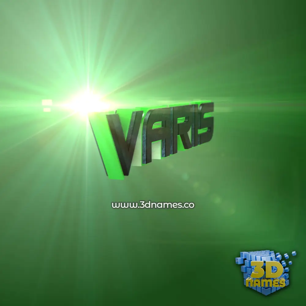 varis in Green Light style - 3D name wallpaper