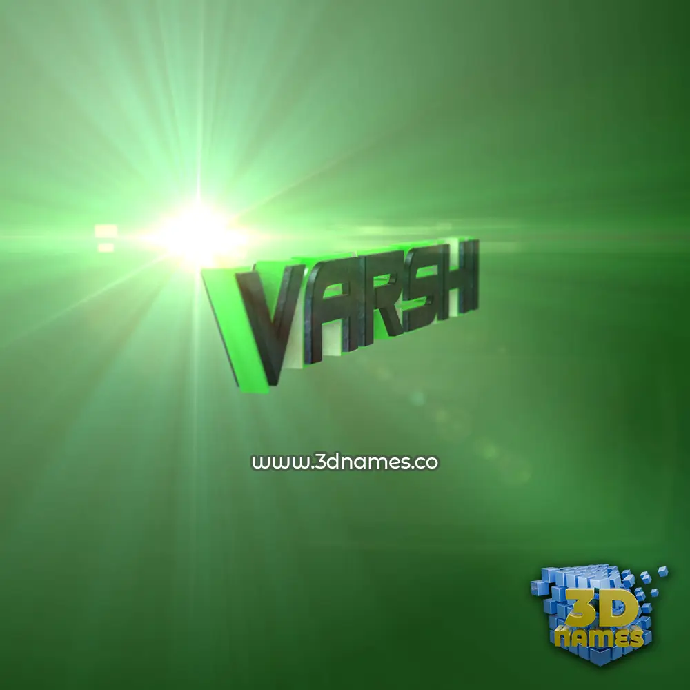 varshi in Green Light style - 3D name wallpaper