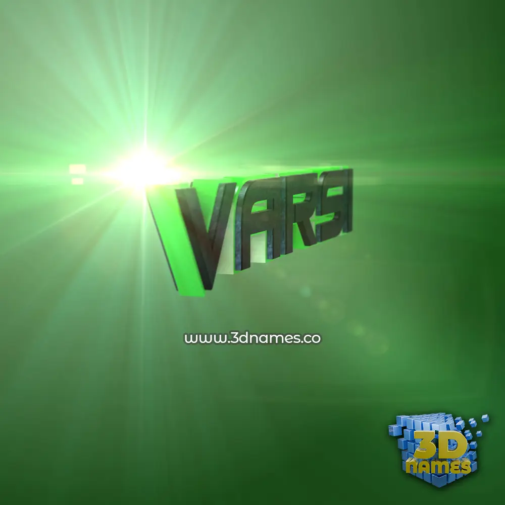 varsi in Green Light style - 3D name wallpaper