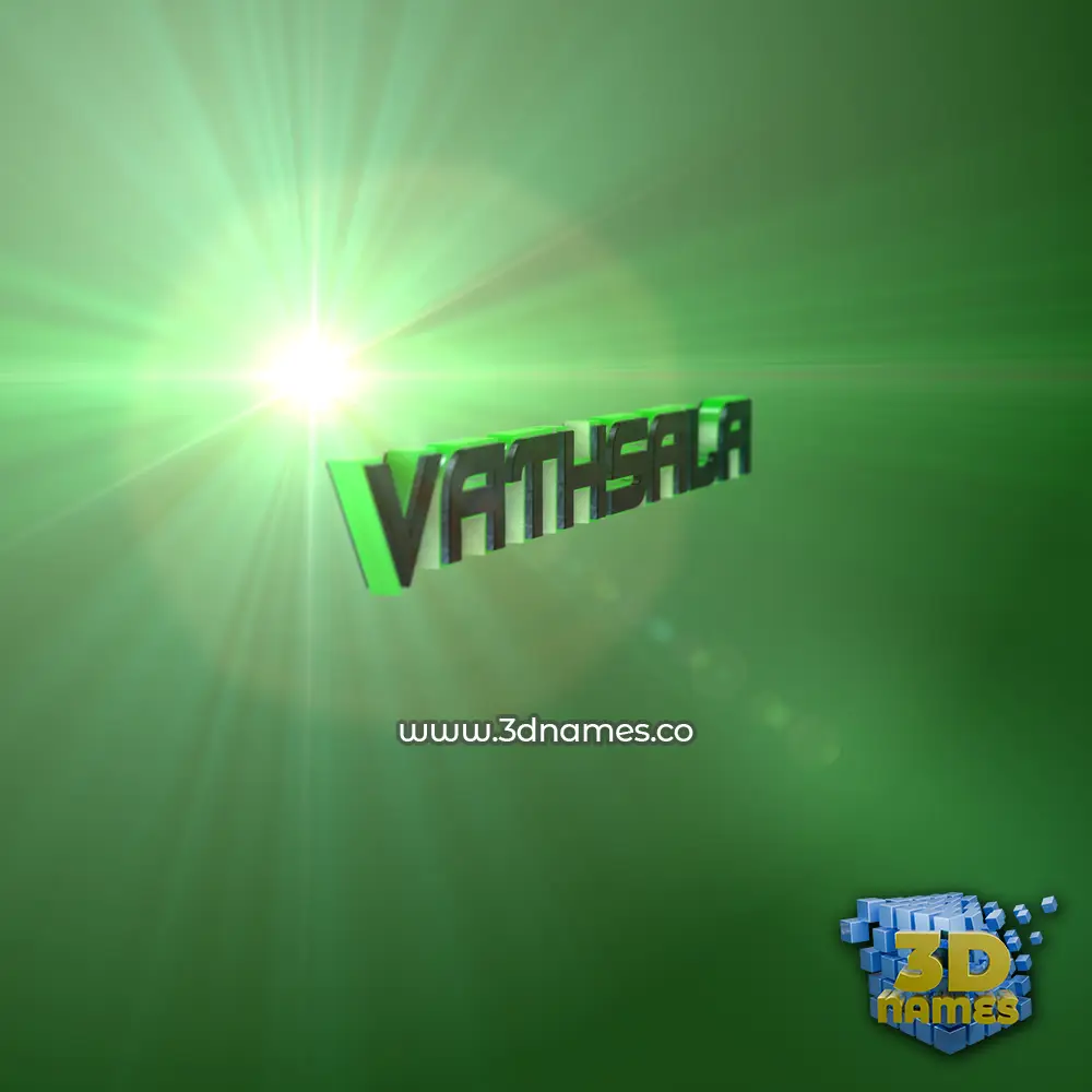 vathsala in Green Light style - 3D name wallpaper