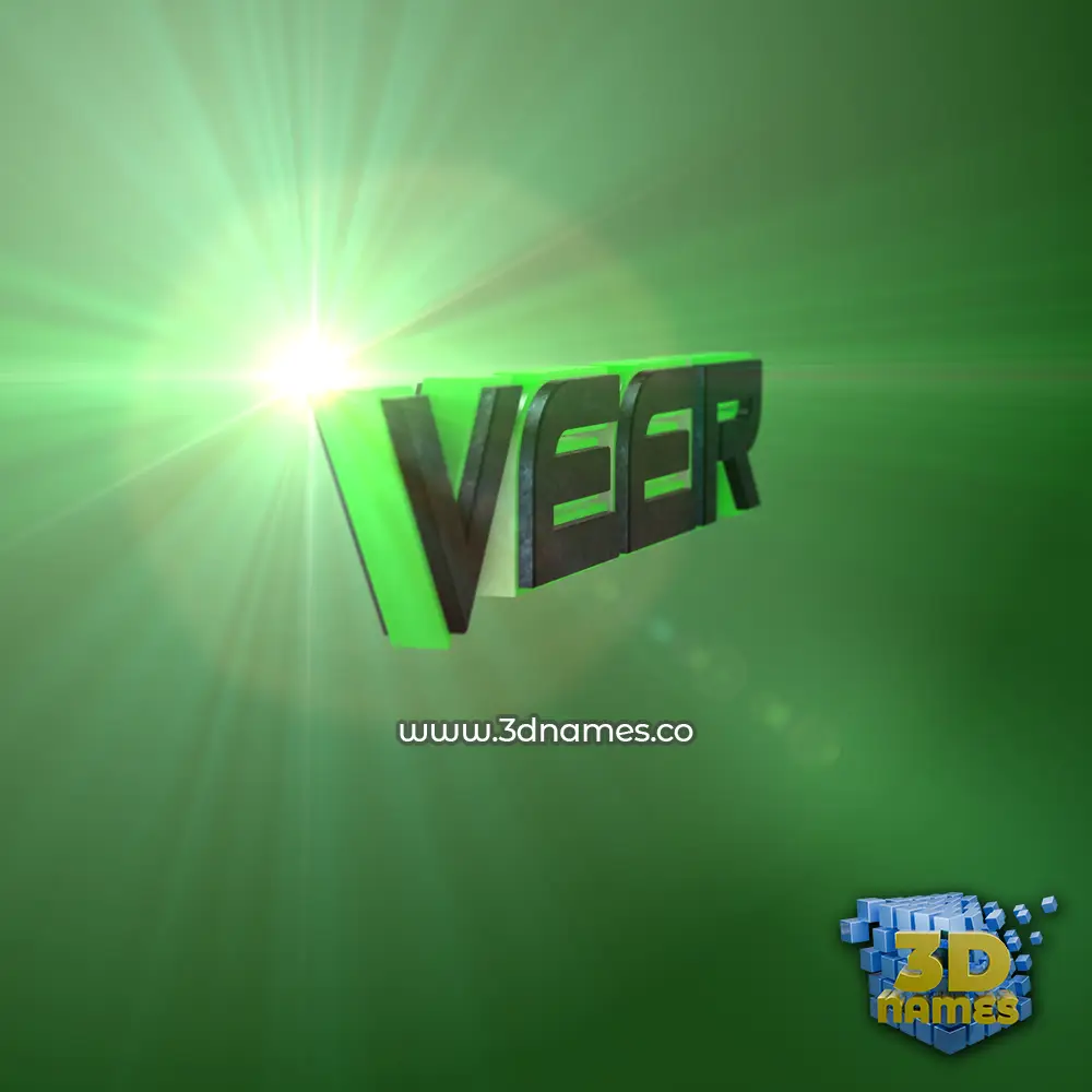 veer in Green Light style - 3D name wallpaper