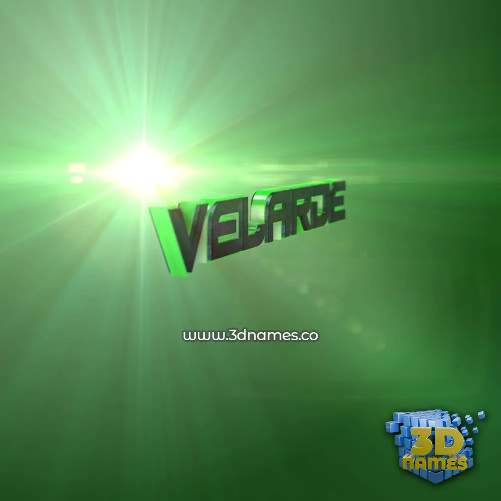 velarde in Green Light style - 3D name wallpaper