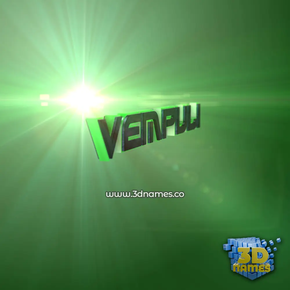 vempuli in Green Light style - 3D name wallpaper