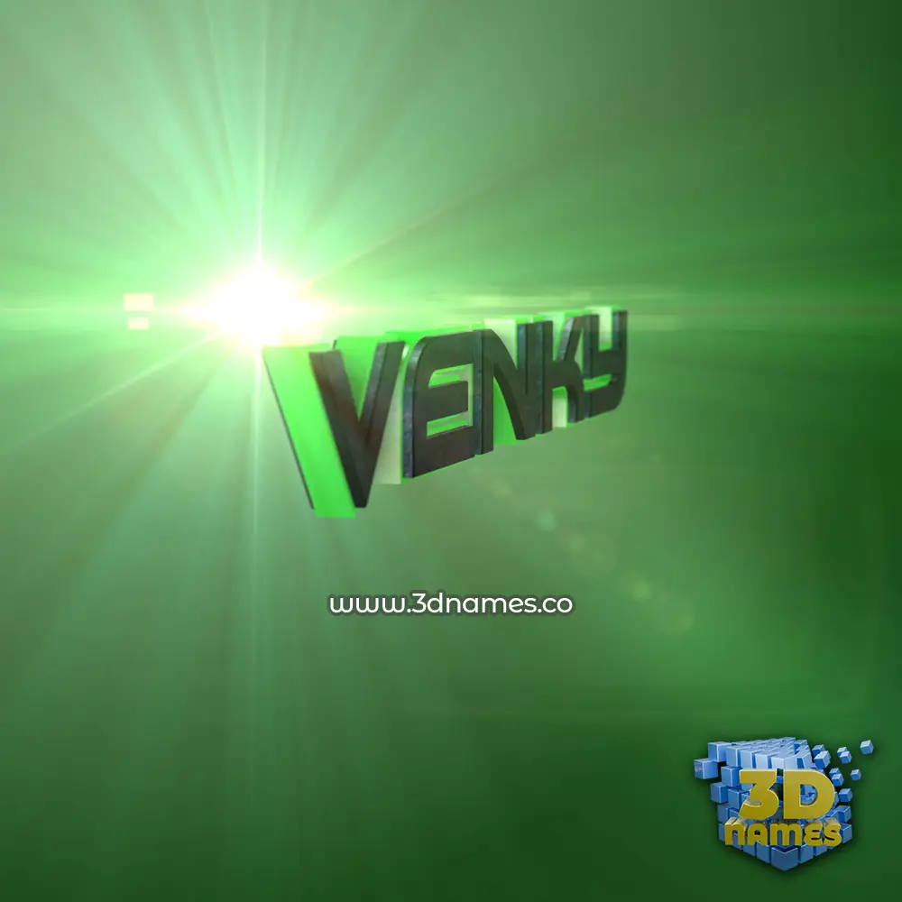 venky in Green Light style - 3D name wallpaper