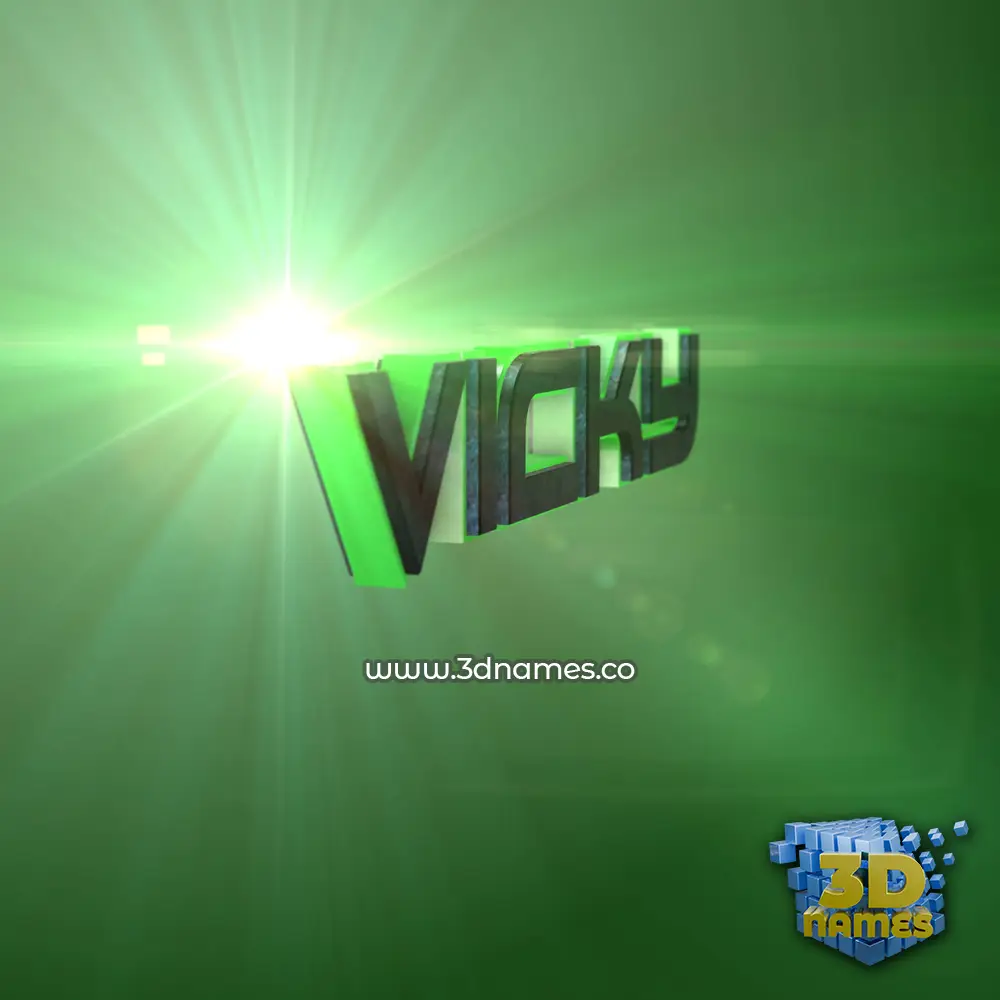 vicky in Green Light style - 3D name wallpaper