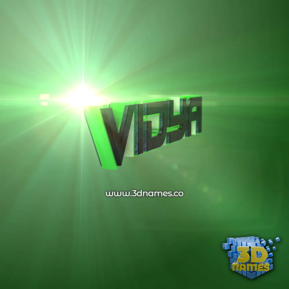 vidya in Green Light style - 3D name wallpaper