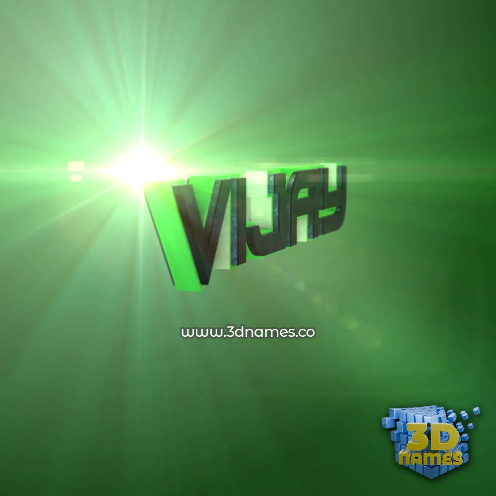 vijay in Green Light style - 3D name wallpaper