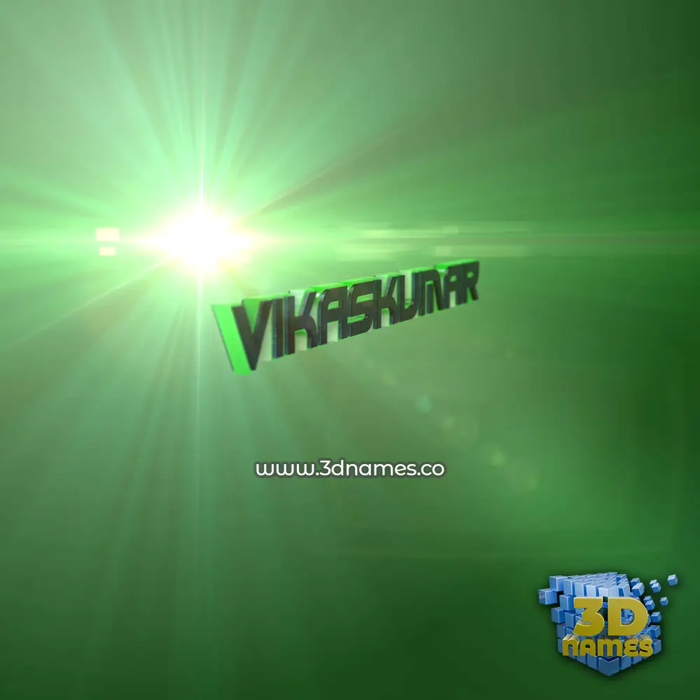 vikaskumar in Green Light style - 3D name wallpaper