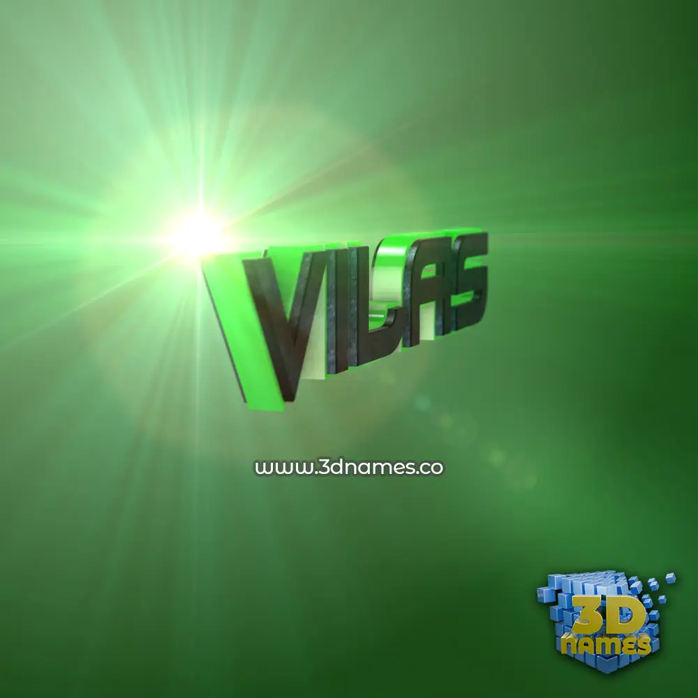 vilas in Green Light style - 3D name wallpaper