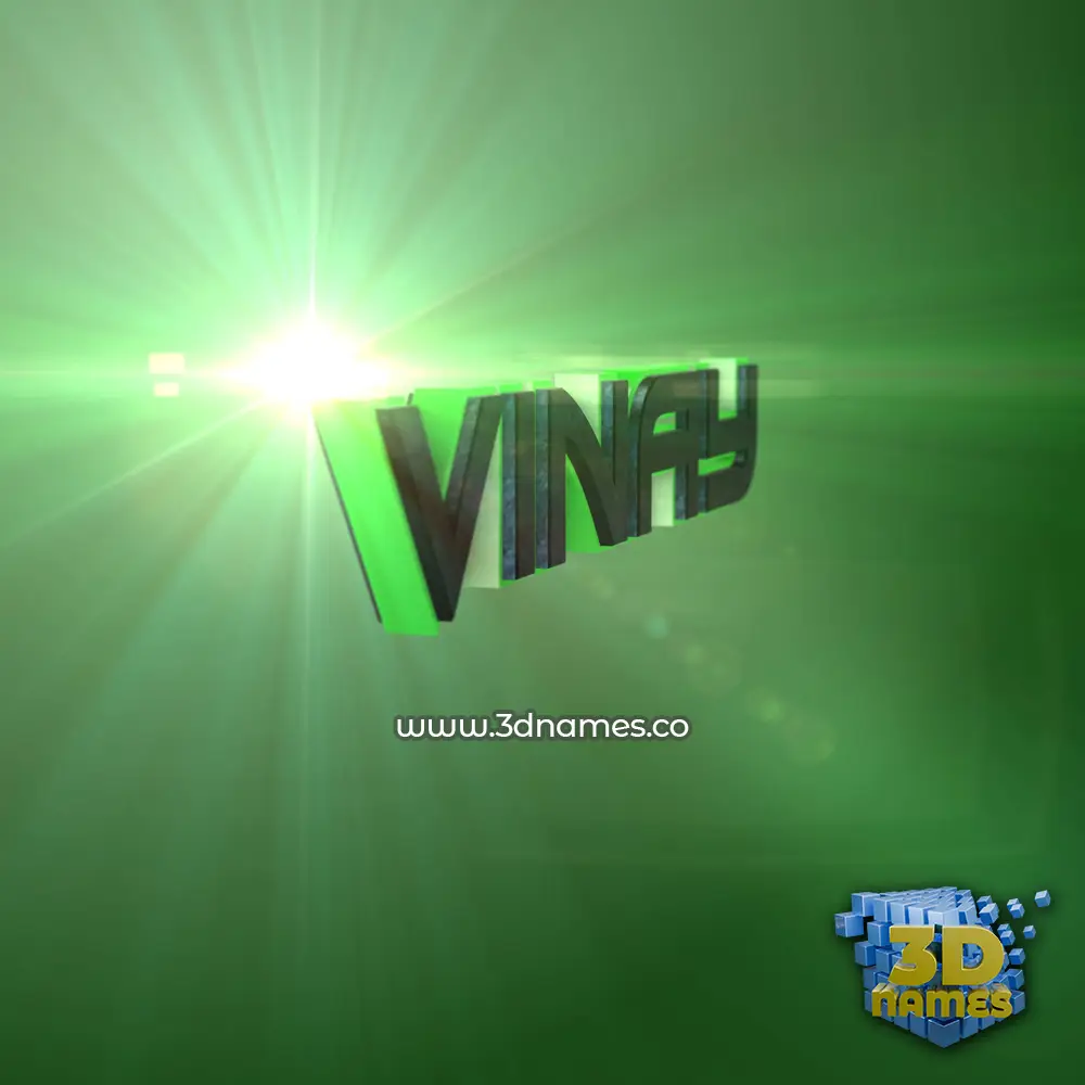 vinay in Green Light style - 3D name wallpaper