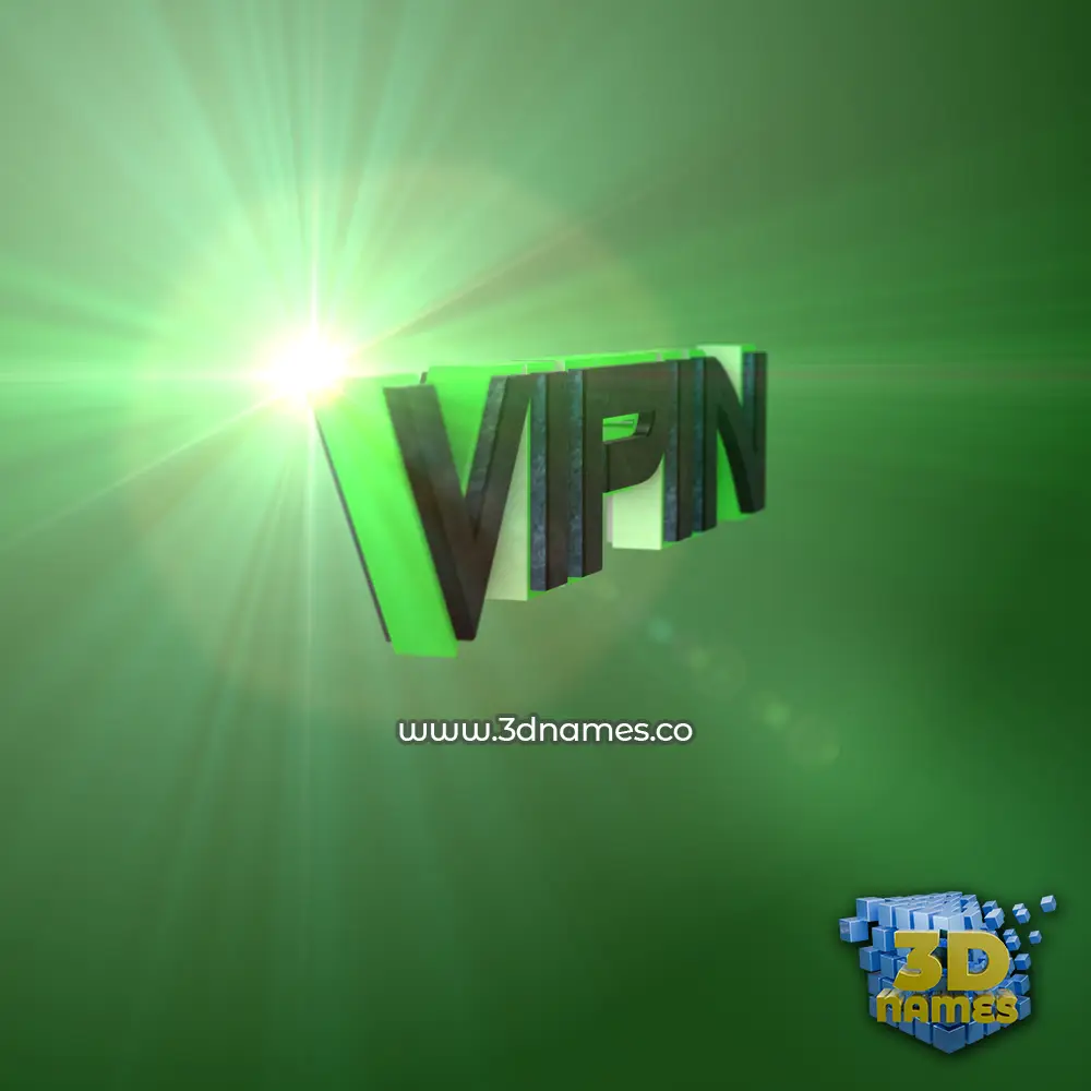 vipin in Green Light style - 3D name wallpaper
