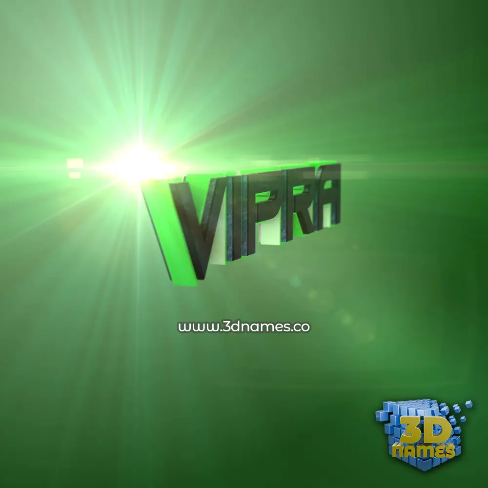 vipra in Green Light style - 3D name wallpaper