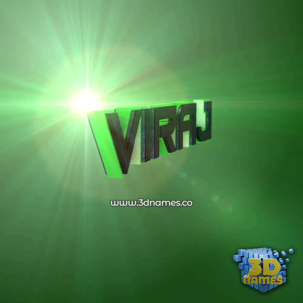 viraj in Green Light style - 3D name wallpaper
