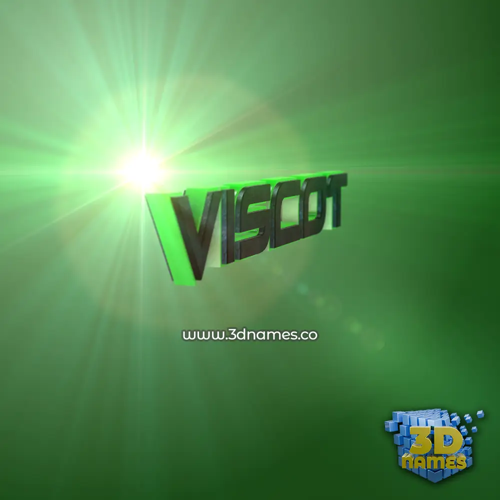 viscot in Green Light style - 3D name wallpaper