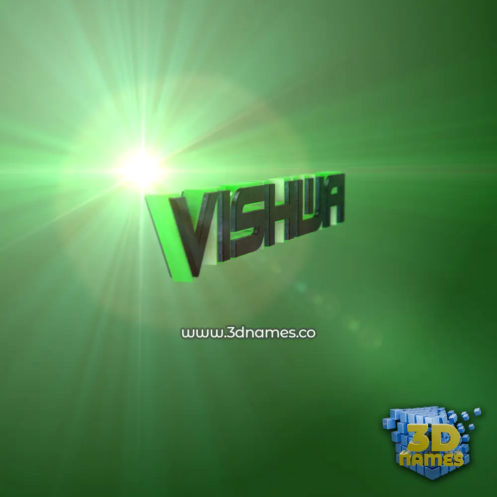 vishwa in Green Light style - 3D name wallpaper