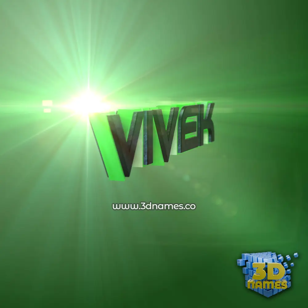 vivek in Green Light style - 3D name wallpaper
