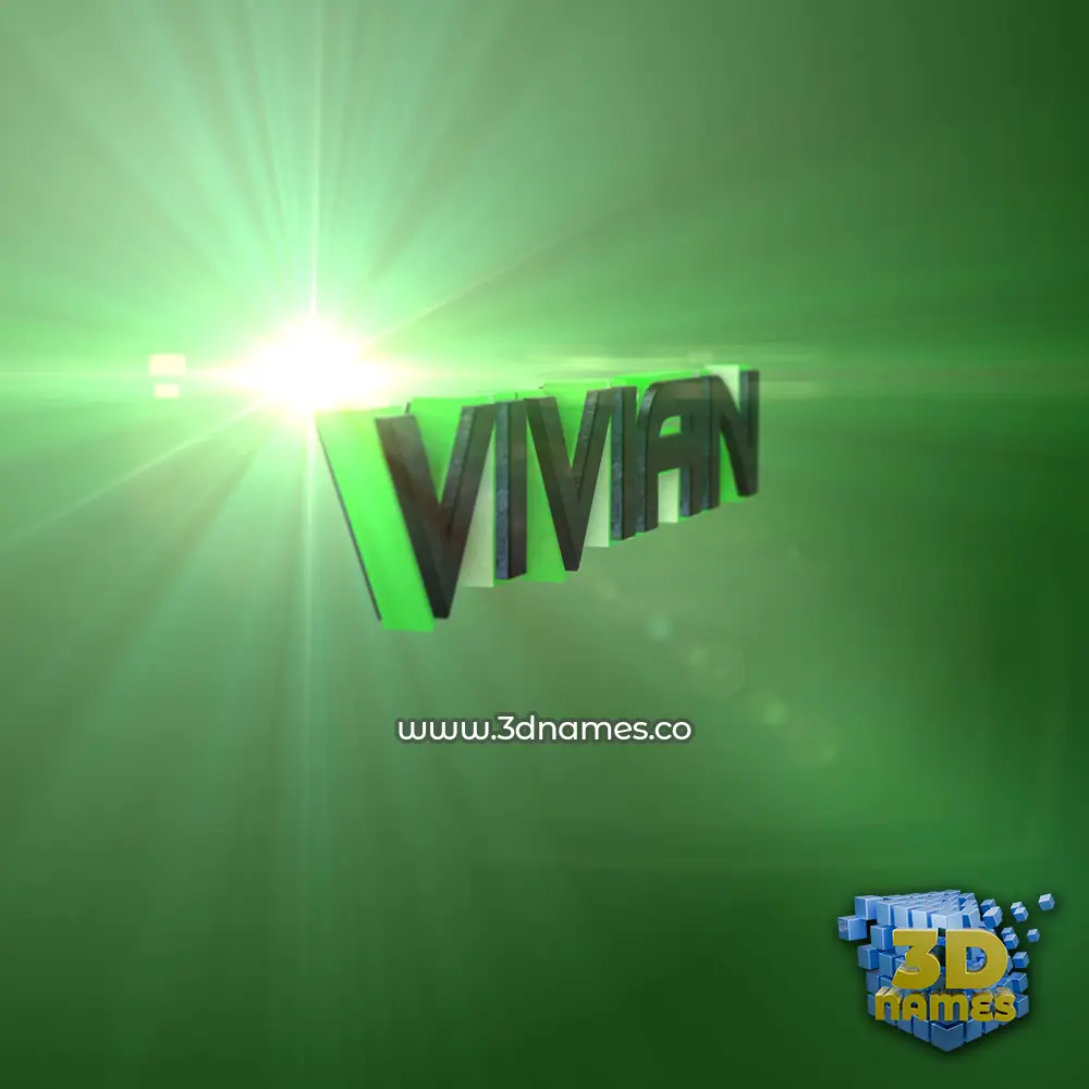 vivian in Green Light style - 3D name wallpaper