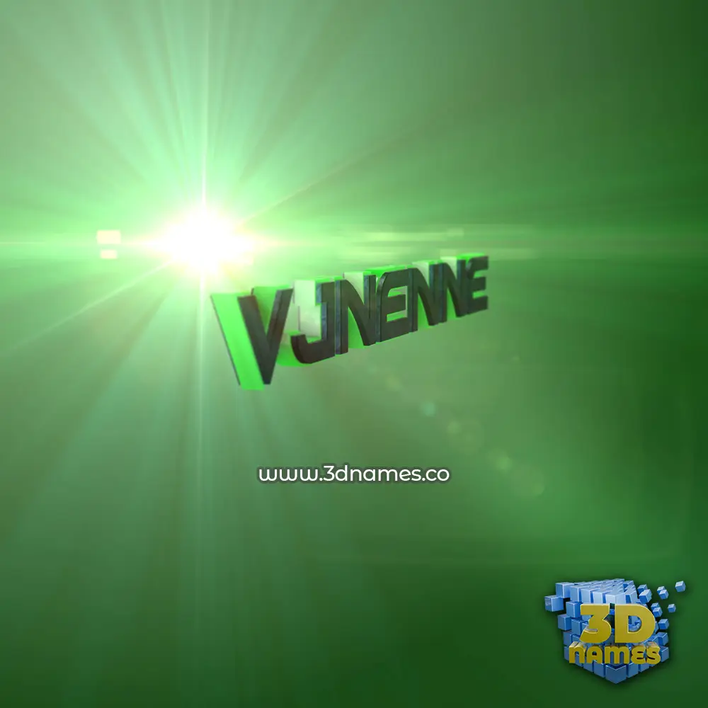 vjnenne in Green Light style - 3D name wallpaper