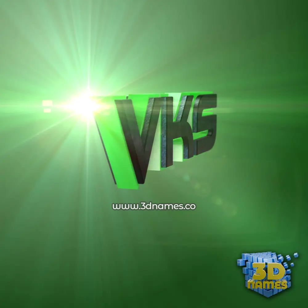 vks in Green Light style - 3D name wallpaper