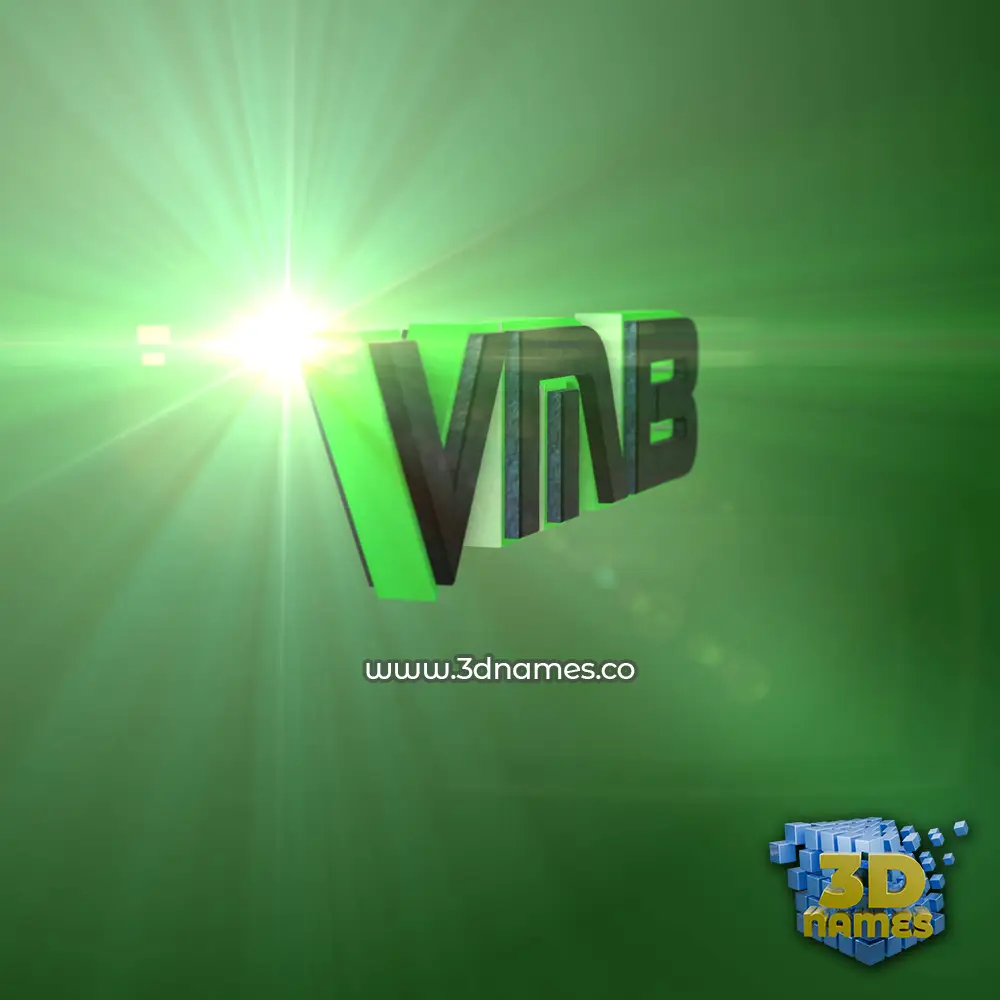 vmb in Green Light style - 3D name wallpaper